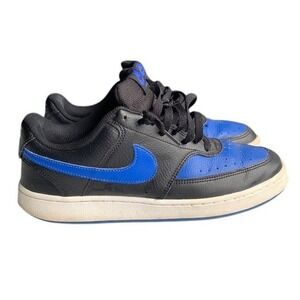 Nike Court Vision Low Sneakers Men's US 7.5 Black Blue Lace Up Casual Shoes